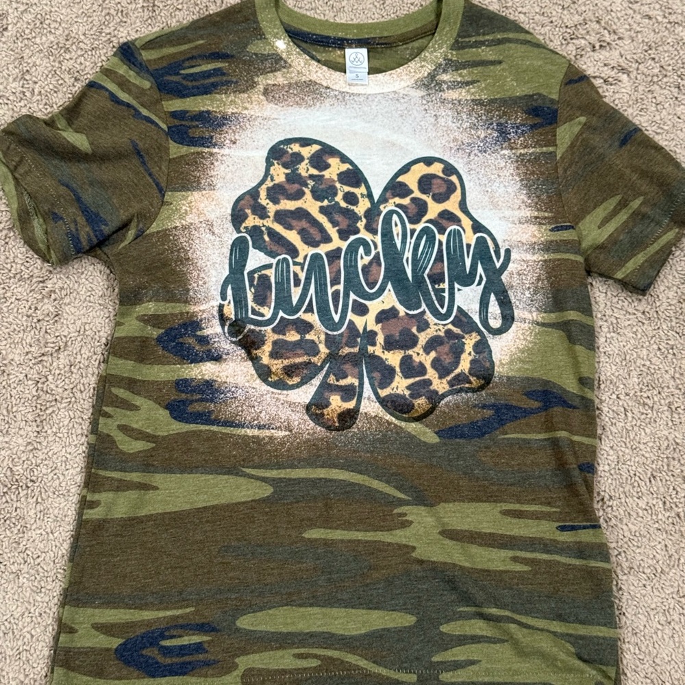 Green CamoTee with Lucky Design